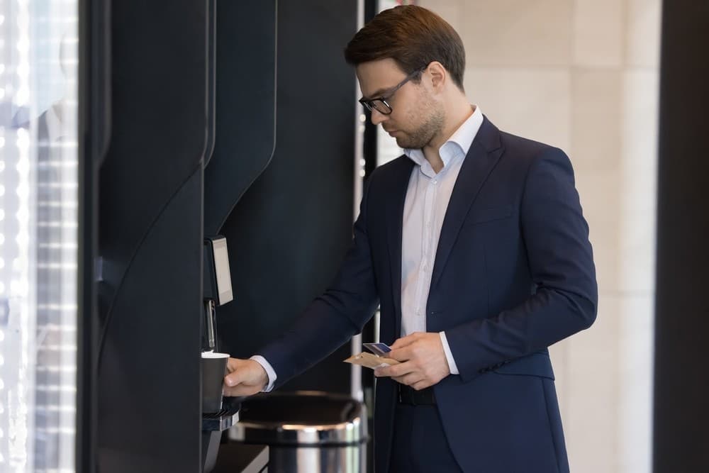 Man drinking coffee